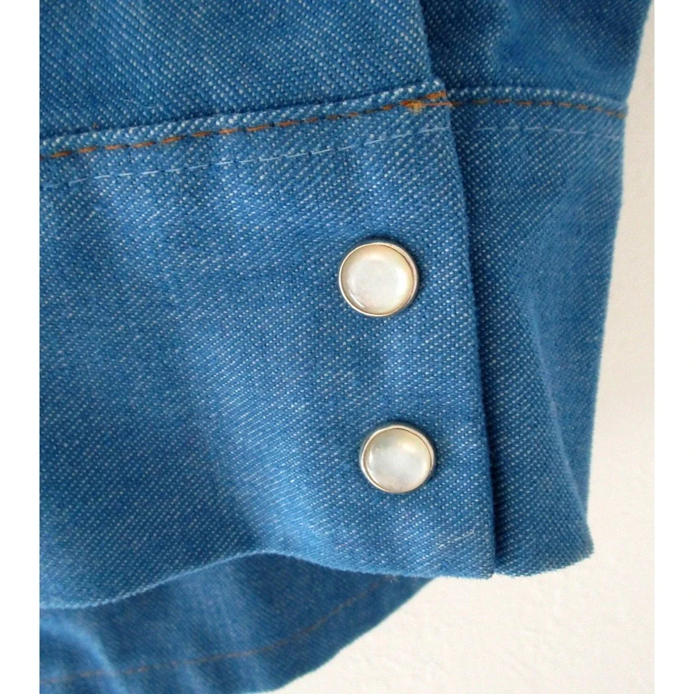 1970's Levi's Wide Leg Womens Medium Denim Pant Shirt Set Orange Tab